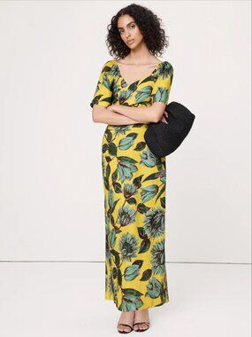 Banana Republic Linen Sweetheart Maxi Dress 4P NWT